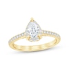 Thumbnail Image 1 of Now + Forever Lab-Grown Diamonds Pear-Shaped Halo Engagement Ring 3/4 ct tw 14K Yellow Gold