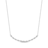 Thumbnail Image 1 of Baguette & Round-Cut Diamond Smile Necklace 1/6 ct tw 10K White Gold 18&quot;