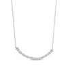 Thumbnail Image 2 of Baguette & Round-Cut Diamond Smile Necklace 1/6 ct tw 10K White Gold 18&quot;