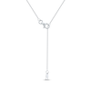 Thumbnail Image 4 of Baguette & Round-Cut Diamond Smile Necklace 1/6 ct tw 10K White Gold 18&quot;