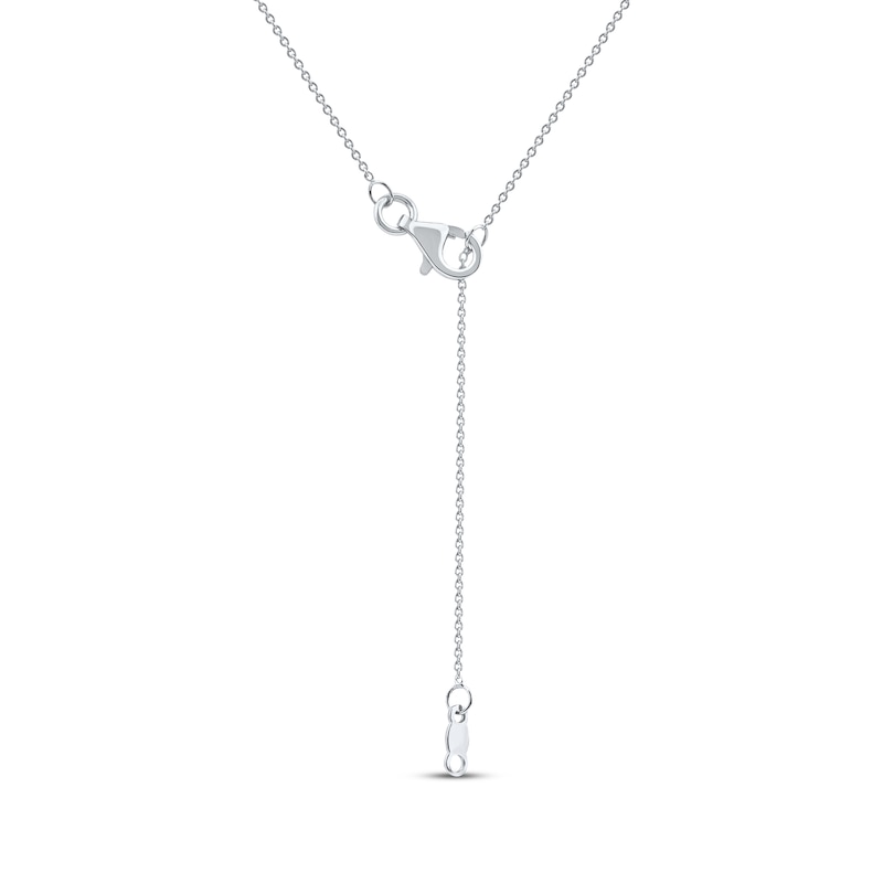 Main Image 4 of Baguette & Round-Cut Diamond Smile Necklace 1/6 ct tw 10K White Gold 18&quot;