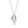 Thumbnail Image 1 of Diamond Seashell Necklace 1/8 ct tw Sterling Silver 18&quot;