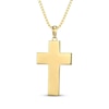 Thumbnail Image 3 of Men's Herringbone Textured Cross Necklace 18K Yellow Gold-Plated Sterling Silver 22"