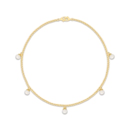 Sneaker Bling Cultured Pearl Dangle Heel Chain 14K Yellow Gold-Plated Sterling Silver