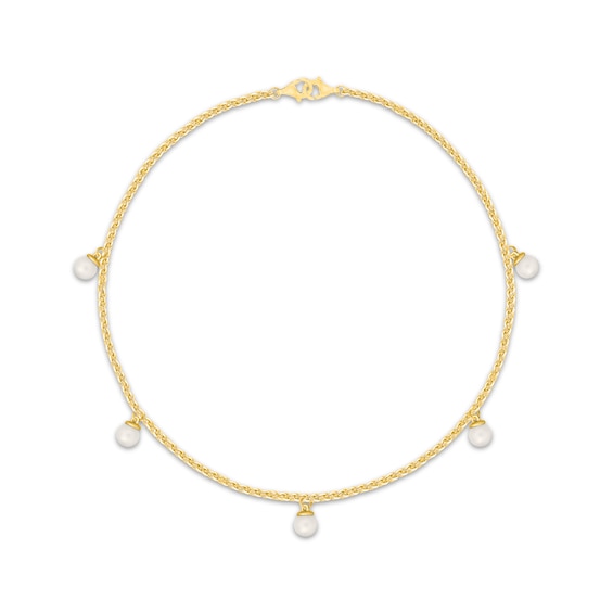 Sneaker Bling Cultured Pearl Dangle Heel Chain 14K Yellow Gold-Plated Sterling Silver
