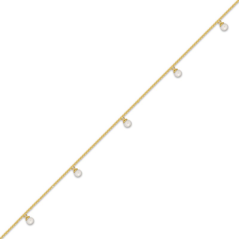 Main Image 2 of Sneaker Bling Cultured Pearl Dangle Heel Chain 14K Yellow Gold-Plated Sterling Silver
