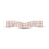 Thumbnail Image 3 of Now + Forever Baguette & Round-Cut Diamond Contour Anniversary Ring 1/3 ct tw 10K Rose Gold