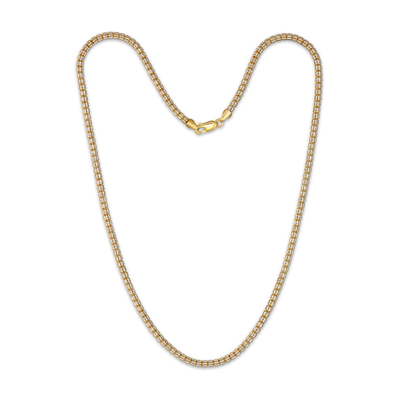 Main Image 2 of 3.25mm Diamond-Cut Ice Chain Necklace Solid 10K Yellow Gold 20"