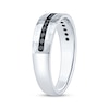 Thumbnail Image 2 of Now + Forever Men's Black Diamond Hammered Wedding Band 3/8 ct tw 10K White Gold