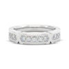 Thumbnail Image 3 of Men's THE LEO Prisma Diamond &quot;X&quot; Wedding Band 1/2 ct tw 14K White Gold