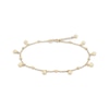 Thumbnail Image 1 of Bead Station & Dangle Bracelet Hollow 10K Yellow Gold 7.5"