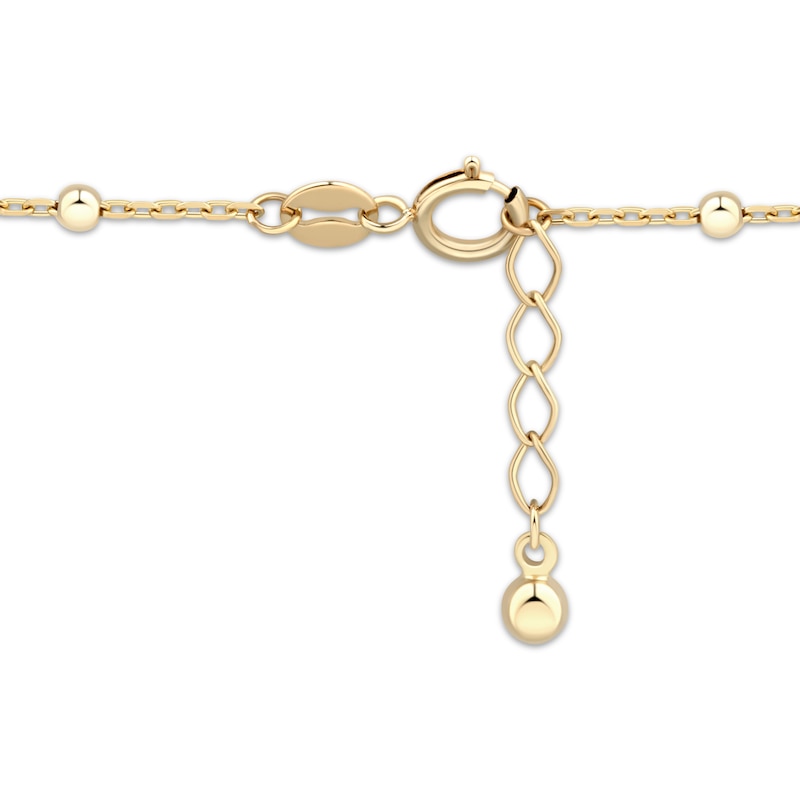 Main Image 4 of Bead Station & Dangle Bracelet Hollow 10K Yellow Gold 7.5"