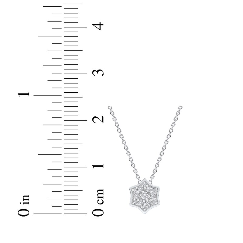 Main Image 5 of Diamond Curved Hexagon Necklace 1/10 ct tw 10K White Gold 18&quot;