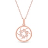 Thumbnail Image 3 of Diamond Openwork Circle Necklace 1/8 ct tw 10K Rose Gold 18"