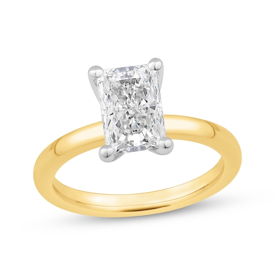Radiant-Cut Lab-Grown Diamond Solitaire Engagement Ring 2 ct tw 14K Yellow Gold (F/VS2)