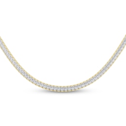 Men's Lab-Grown Diamond Square Link Tennis Necklace 6 ct tw 10K Yellow Gold 20"