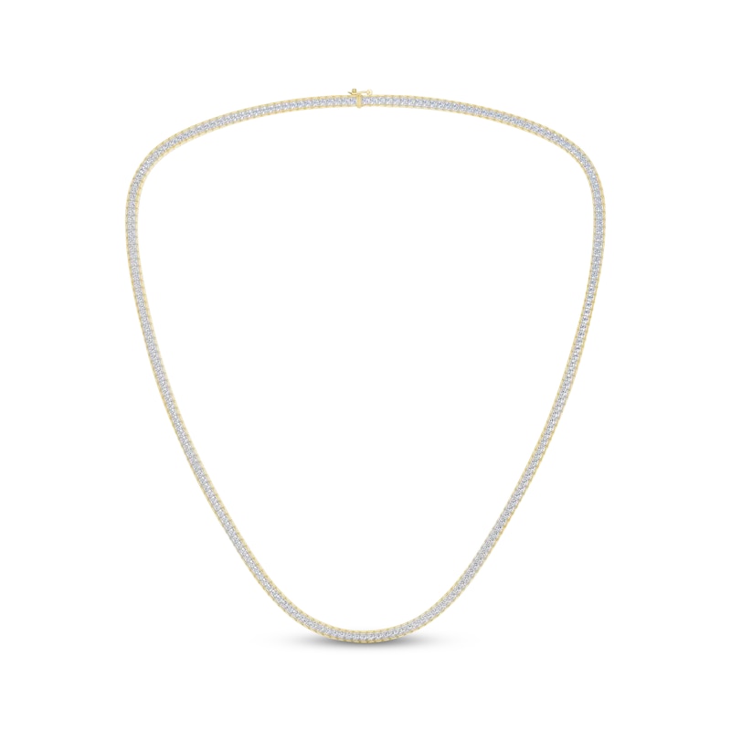 Main Image 2 of Men's Lab-Grown Diamond Square Link Tennis Necklace 6 ct tw 10K Yellow Gold 20"