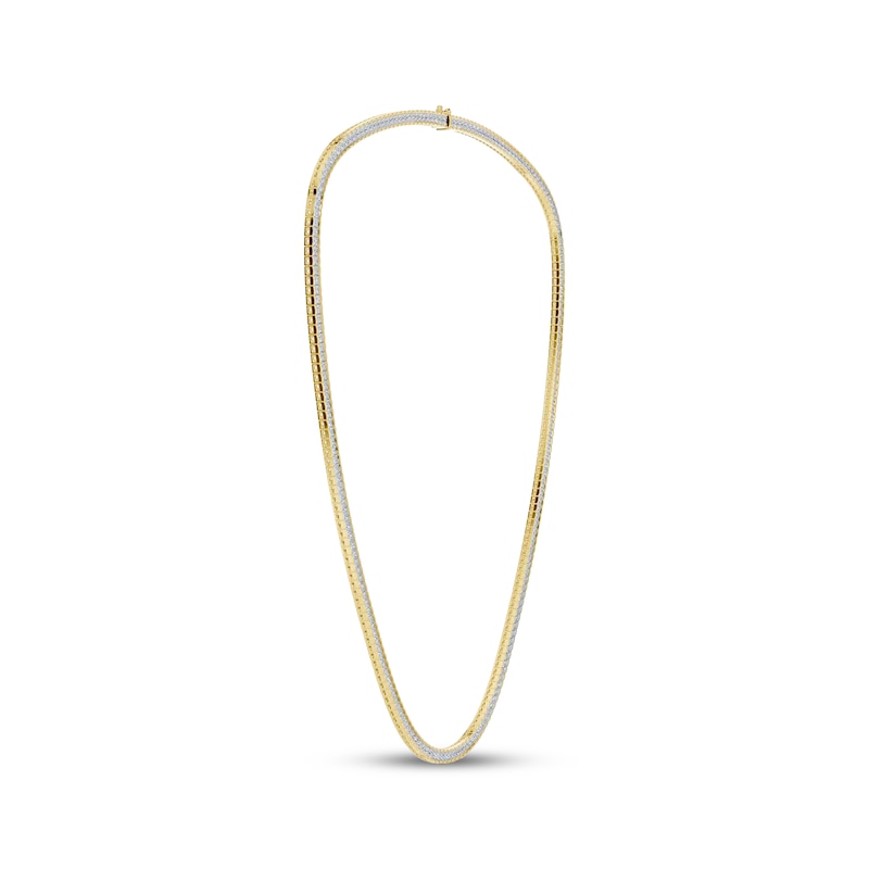 Main Image 3 of Men's Lab-Grown Diamond Square Link Tennis Necklace 6 ct tw 10K Yellow Gold 20"