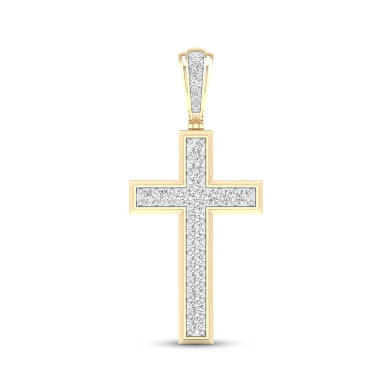 Main Image 1 of Men's Lab-Grown Diamond Cross Charm 2 ct tw 10K Yellow Gold