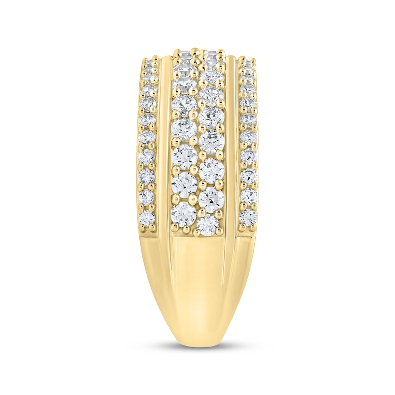 Main Image 2 of KAY Lab-Grown Diamonds Men's Four-Row Ring 2 ct tw 10K Yellow Gold