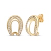 Thumbnail Image 1 of Italian Brilliance Diamond-Cut Curve Stud Earrings 14K Two-Tone Gold
