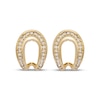 Thumbnail Image 2 of Italian Brilliance Diamond-Cut Curve Stud Earrings 14K Two-Tone Gold