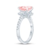 Thumbnail Image 2 of Monique Lhuillier Bliss Princess-Cut Pink & White Lab-Grown Diamond Three-Stone Engagement Ring 3 ct tw 18K White Gold