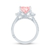 Thumbnail Image 3 of Monique Lhuillier Bliss Princess-Cut Pink & White Lab-Grown Diamond Three-Stone Engagement Ring 3 ct tw 18K White Gold