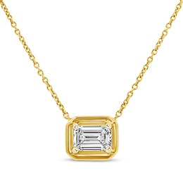KAY Lab-Grown Diamonds Emerald-Cut Solitaire Necklace 1/2 ct tw 10K Yellow Gold 18" (F/SI2)