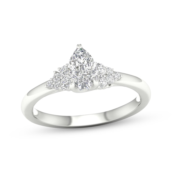 Pear-Shaped Diamond Engagement Ring 3/4 ct tw 14K White Gold