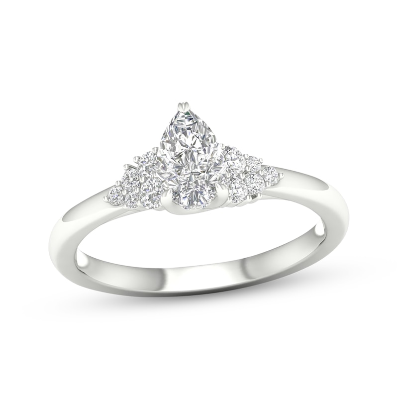 Main Image 1 of Pear-Shaped Diamond Engagement Ring 3/4 ct tw 14K White Gold
