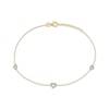 Thumbnail Image 1 of Diamond Heart Outline Station Anklet 1/8 ct tw 10K Yellow Gold 10"