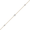 Thumbnail Image 2 of Diamond Heart Outline Station Anklet 1/8 ct tw 10K Yellow Gold 10"