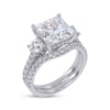 Thumbnail Image 2 of Princess & Round-Cut Lab-Grown Diamond Three-Stone Bridal Set 4 ct tw 14K White Gold