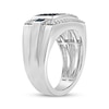 Thumbnail Image 2 of Men's Blue & White Diamond Shield Ring 1 ct tw Sterling Silver