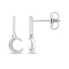 Thumbnail Image 1 of Diamond Accent Crescent Moon Dangle Earrings Sterling Silver