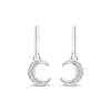 Thumbnail Image 2 of Diamond Accent Crescent Moon Dangle Earrings Sterling Silver