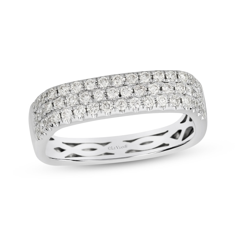 Main Image 1 of Le Vian Three-Row Diamond Angled Ring 1/2 ct tw 14K Vanilla Gold