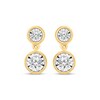 Thumbnail Image 2 of Diamond Two-Stone Mini Dangle Earrings 1/3 ct tw 10K Yellow Gold