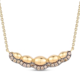 Le Vian Chocolate Waterfall Diamond Bar Necklace 1/5 ct tw 14K Honey Gold 19"