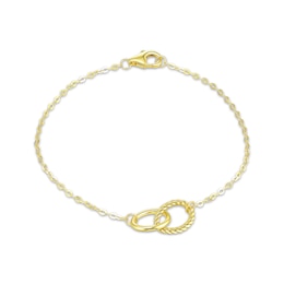 Reaura Interlocking Circles Bracelet Repurposed 14K Yellow Gold 7.5"