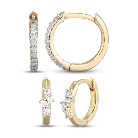 KAY x Rocksbox Lab-Grown Diamond Hoop Earrings Set 1/6 ct tw 24K Yellow Gold Vermeil Sterling Silver