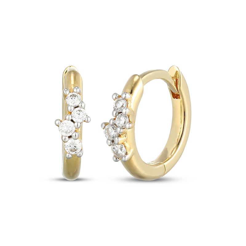 Main Image 3 of KAY x Rocksbox Lab-Grown Diamond Hoop Earrings Set 1/6 ct tw 24K Yellow Gold Vermeil Sterling Silver