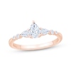 Thumbnail Image 1 of Now + Forever Lab-Grown Diamonds Pear-Shaped Three-Stone Engagement Ring 5/8 ct tw 14K Rose Gold