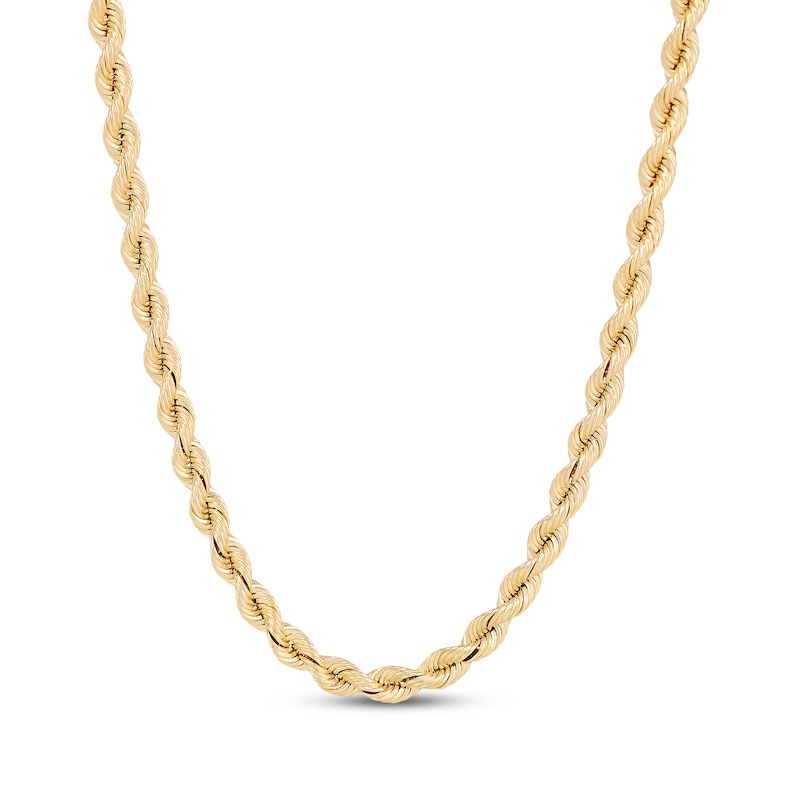 Main Image 2 of 3mm Silk Rope Chain Necklace & Bracelet Set Semi-Solid 10K Yellow Gold
