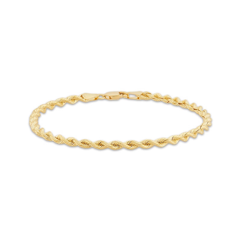 Main Image 5 of 3mm Silk Rope Chain Necklace & Bracelet Set Semi-Solid 10K Yellow Gold