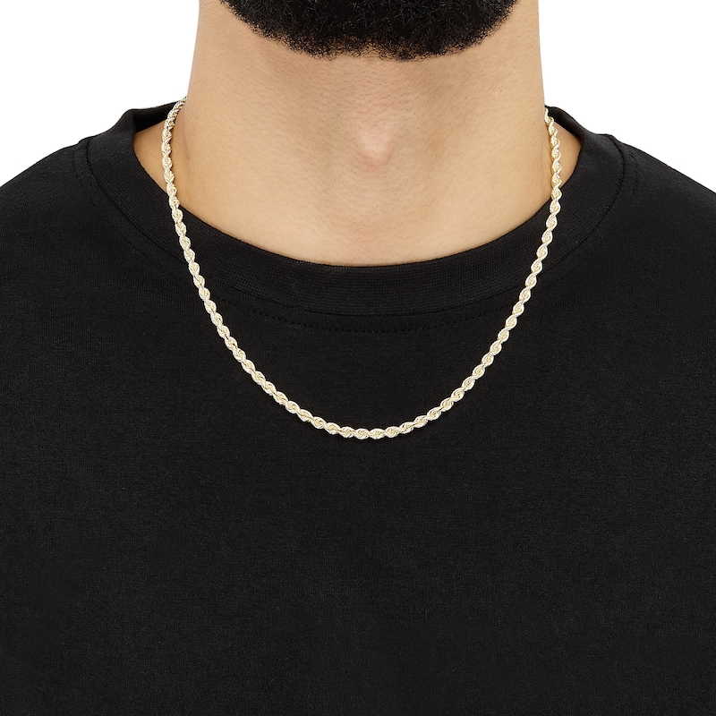 Main Image 8 of 3mm Silk Rope Chain Necklace & Bracelet Set Semi-Solid 10K Yellow Gold