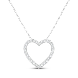 KAY Signature Collection Lab-Grown Diamond Heart Outline Necklace 1/2 ct tw 10K White Gold 18"