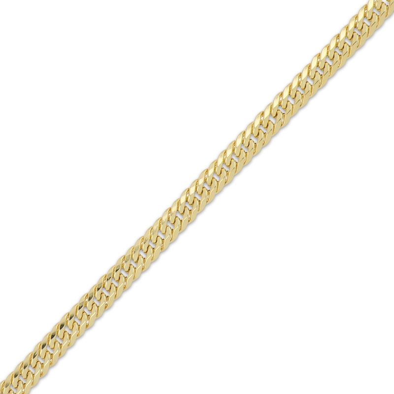 Main Image 2 of 7.6mm Angled Curb Chain Necklace Semi-Solid 10K Yellow Gold 22"