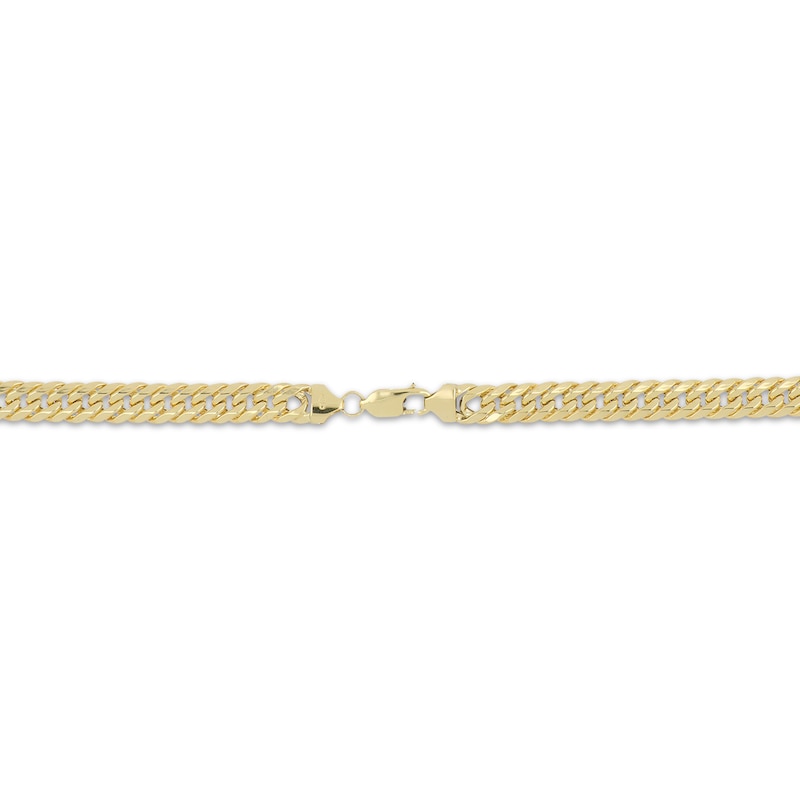Main Image 3 of 7.6mm Angled Curb Chain Necklace Semi-Solid 10K Yellow Gold 22"